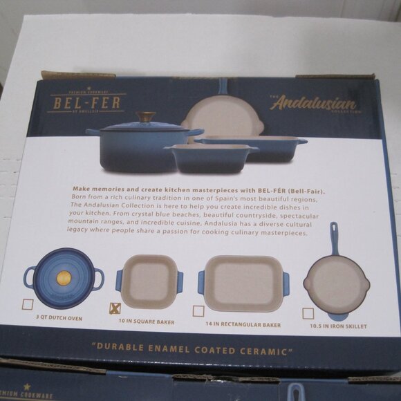 2 NEW Double Coated Ceramic Casseroles BEL-FER - Picture 3 of 4